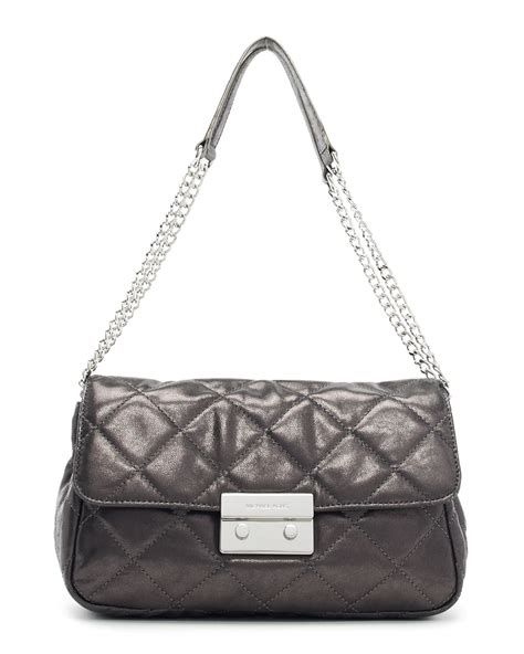 michael kors tasche sloan large lg gunmetal grau silber|Michael Kors Sloan Large Bags & Handbags for Women.